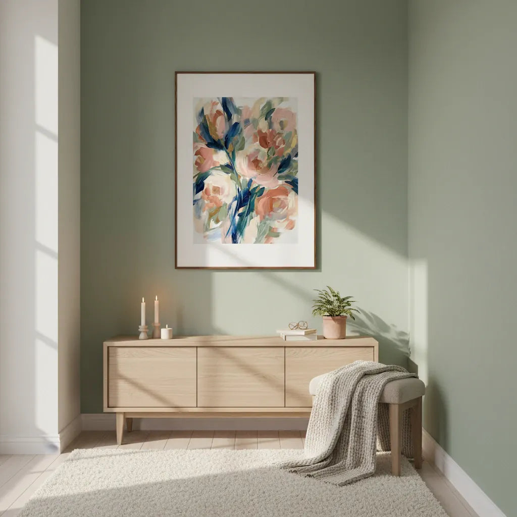 Abstract Floral Wall Art Print for Modern Decor - Framed Options