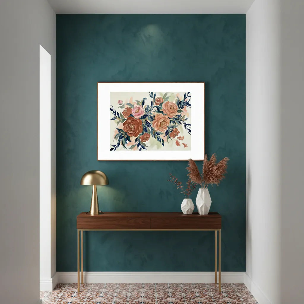 Floral Elegance: Abstract Rose Art Print - Framed Options