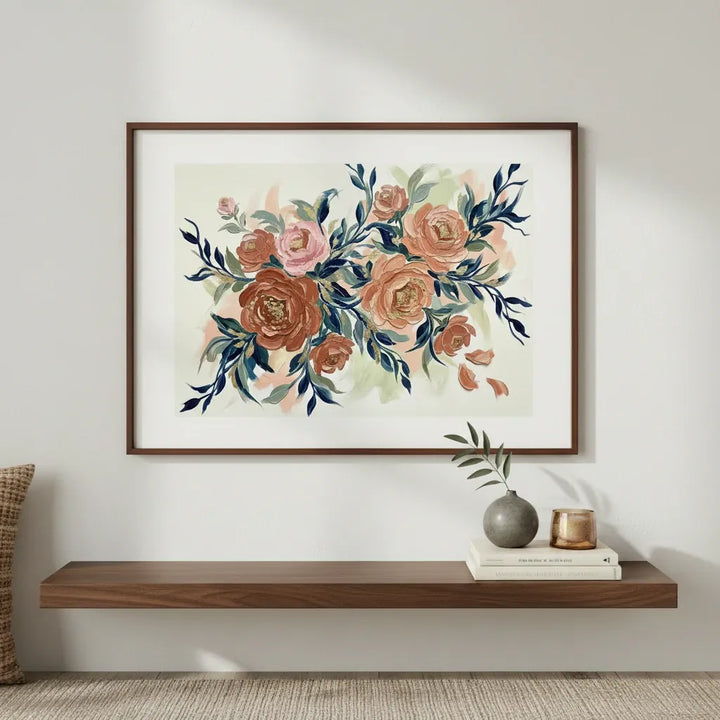 Floral Elegance: Abstract Rose Art Print - Framed Options