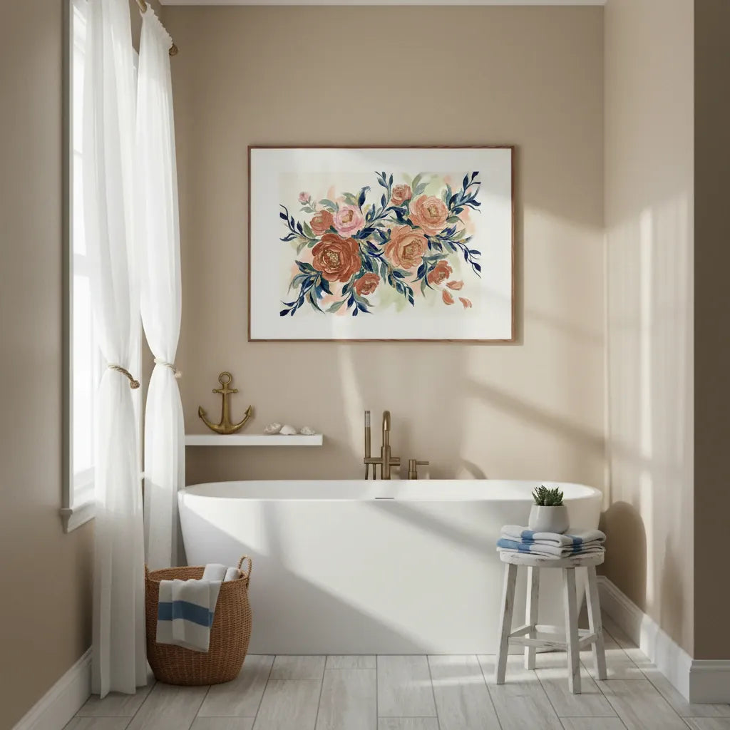 Floral Elegance: Abstract Rose Art Print - Framed Options