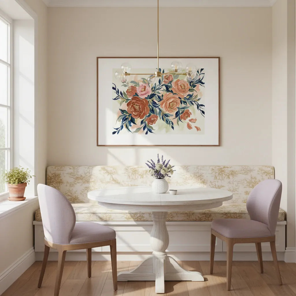 Floral Elegance: Abstract Rose Art Print - Framed Options