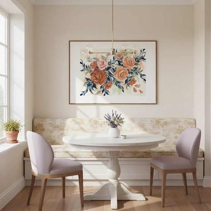 Floral Elegance: Abstract Rose Art Print - Framed Options