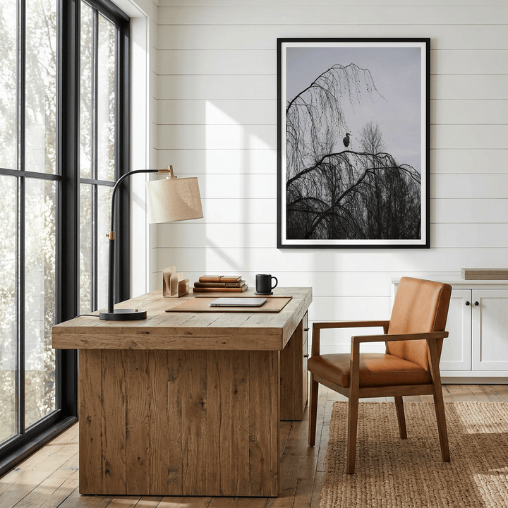"The Sentinel" Majestic Heron Serene Nature Wall Art - Premium Matte Framed Photography