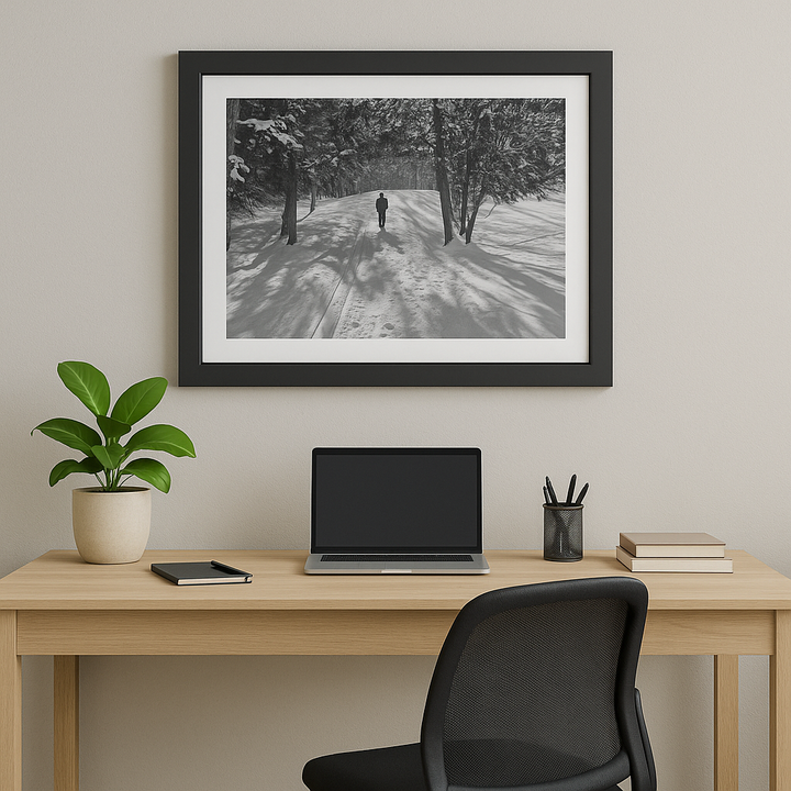 "Winter Walk on The Golf" Art Print - Framed