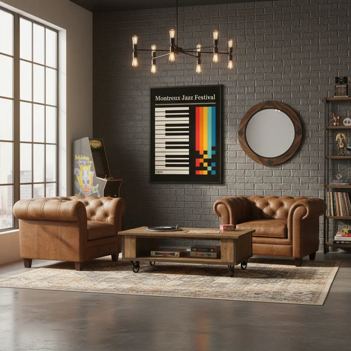 Retro 1970 Montreux Jazz Festival Rainbow Piano Wall Art - Canvas Framed Options