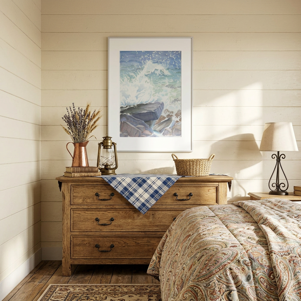 "Euphoria" Blissful Cascading Waves Oceanic Watercolor - Art Print Custom Framed Options