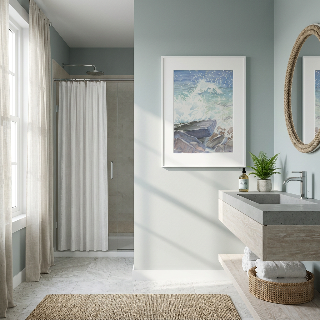 "Euphoria" Blissful Cascading Waves Oceanic Watercolor - Art Print Custom Framed Options