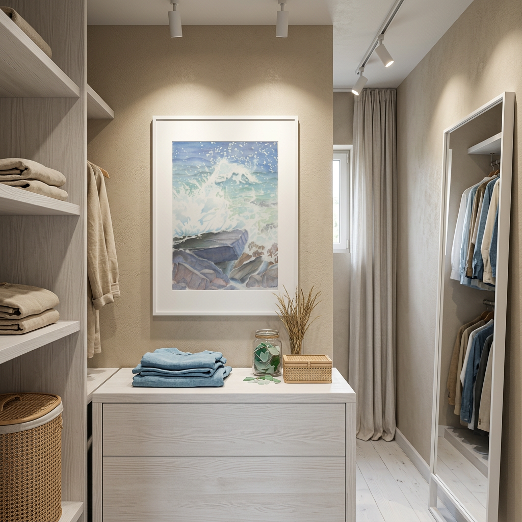 "Euphoria" Blissful Cascading Waves Oceanic Watercolor - Art Print Custom Framed Options