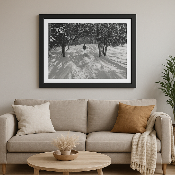 "Winter Walk on The Golf" Art Print - Framed