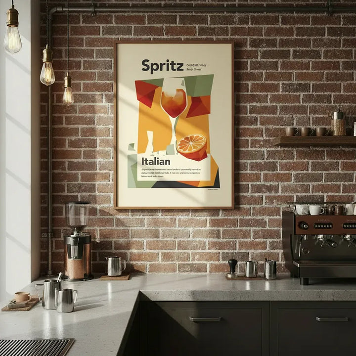 Chic Retro Italian Spritz Cocktail Wall Art Print for Stylish Decor