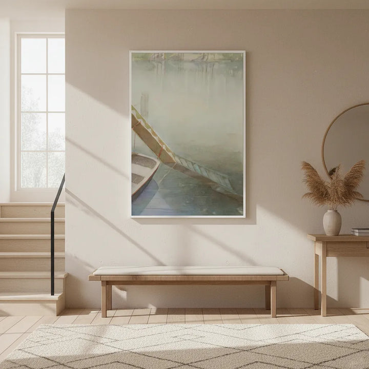 "Fog on the Lake" Peaceful Watercolor - Framed Print Options