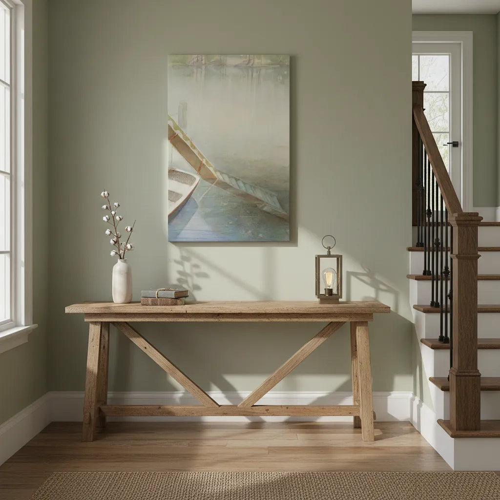 Aquarelle paisible « Brouillard sur le lac » - Toile