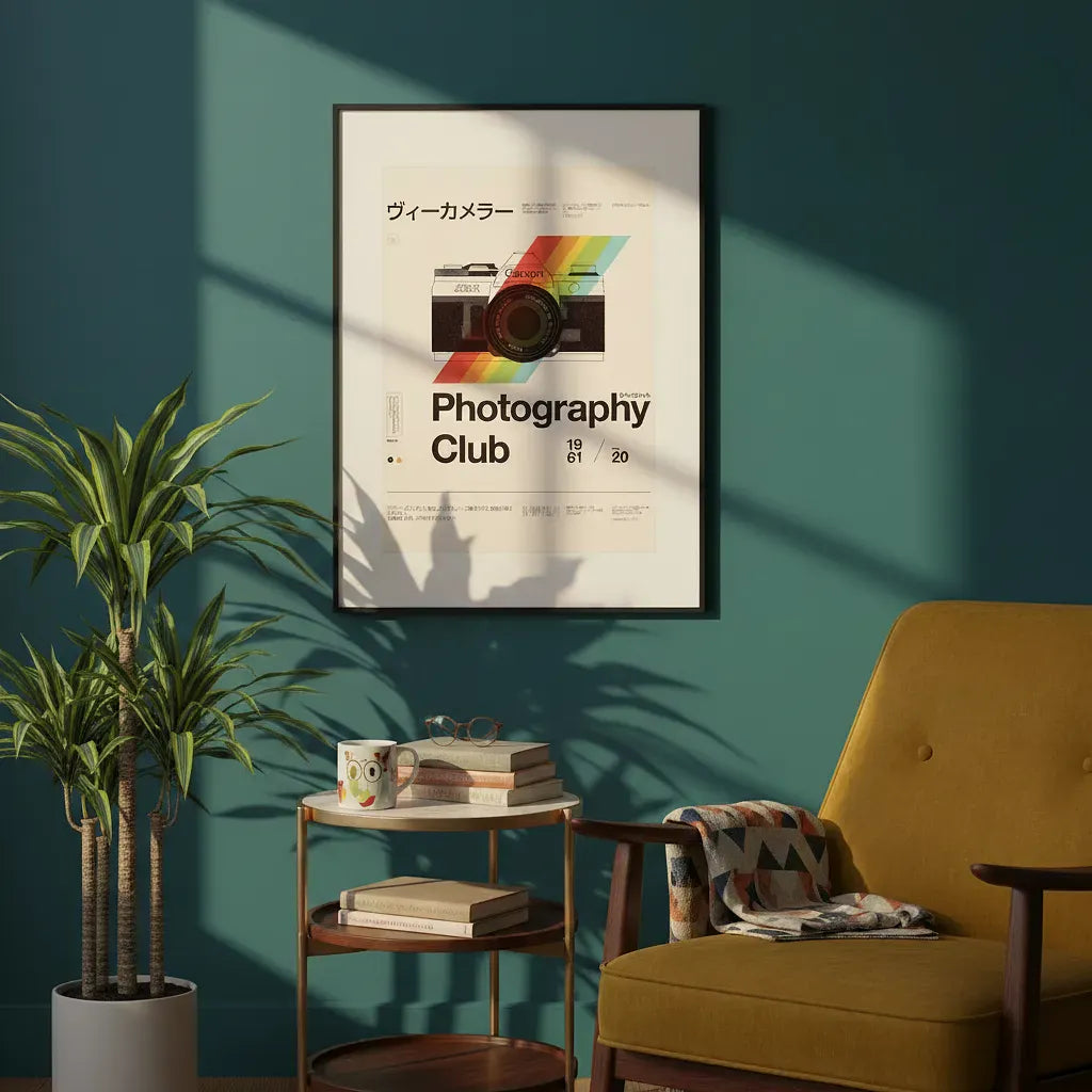 Retro Canon Photography Camera Print: Vintage Aesthetic Wall Art Print - Framed Options