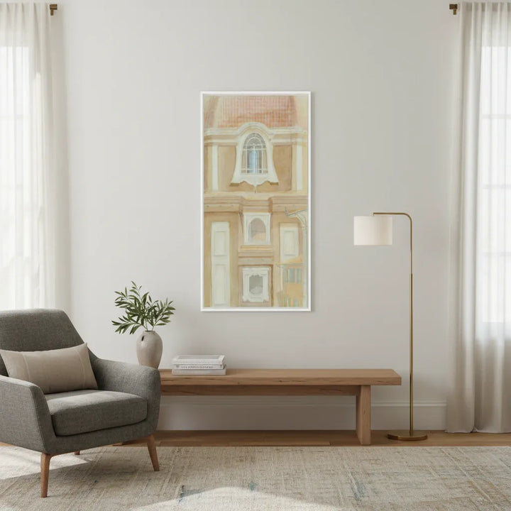 "View of the Medici Chapels No 2" Graceful Historic Watercolor Art Print - Canvas Large Format Options