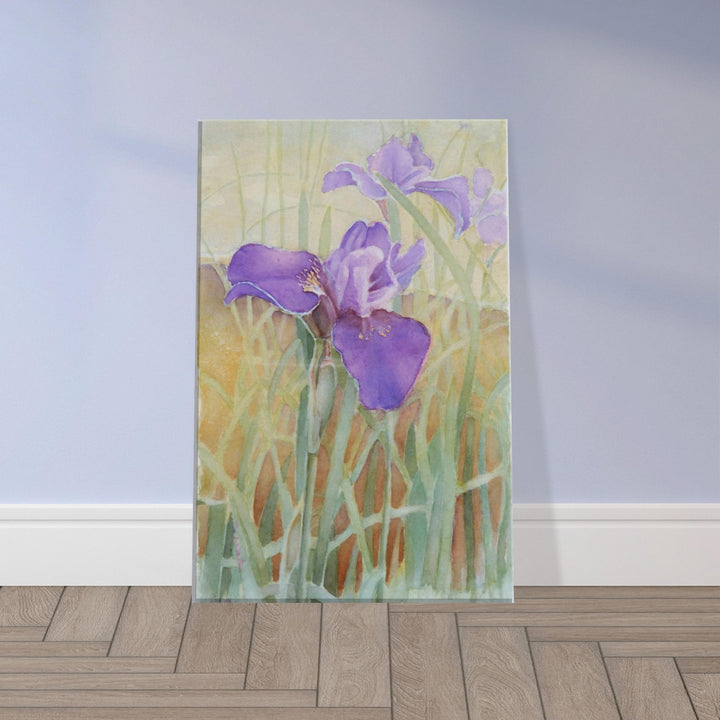 Vibrant Purple Irises Watercolor Wall Art for Home Decor by Veronique Semple - Watercolor botanical print for home decor