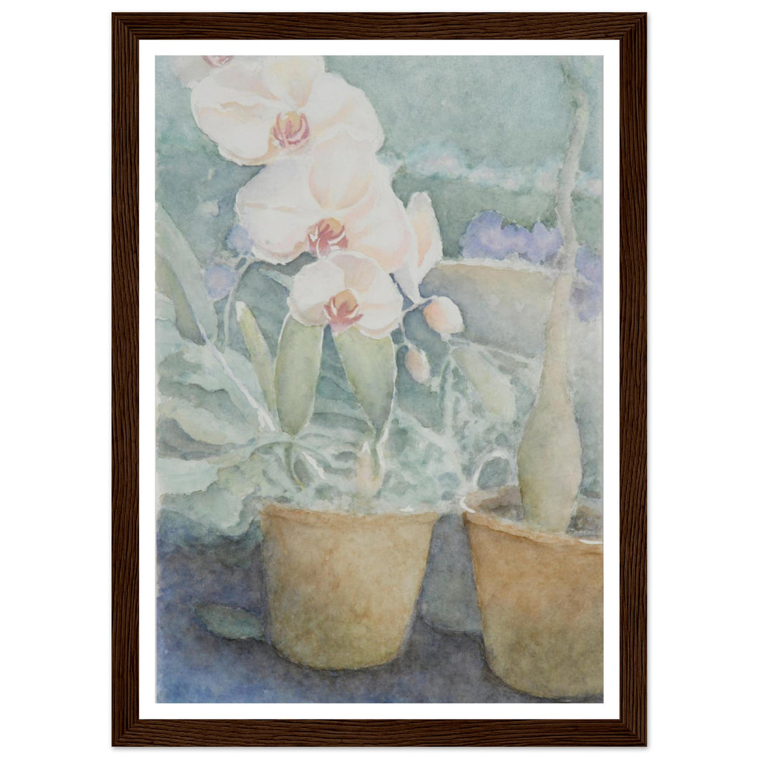 Whispers of Orchids: A Delicate Floral Watercolor by Veronique Semple - Watercolor botanical nature print for home decor
