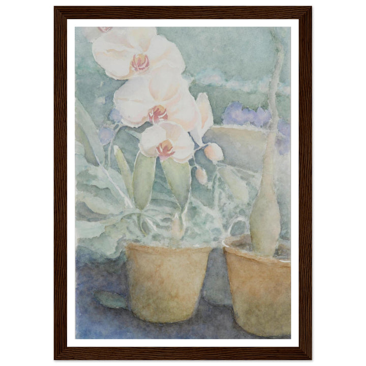 Whispers of Orchids: A Delicate Floral Watercolor by Veronique Semple - Watercolor botanical nature print for home decor