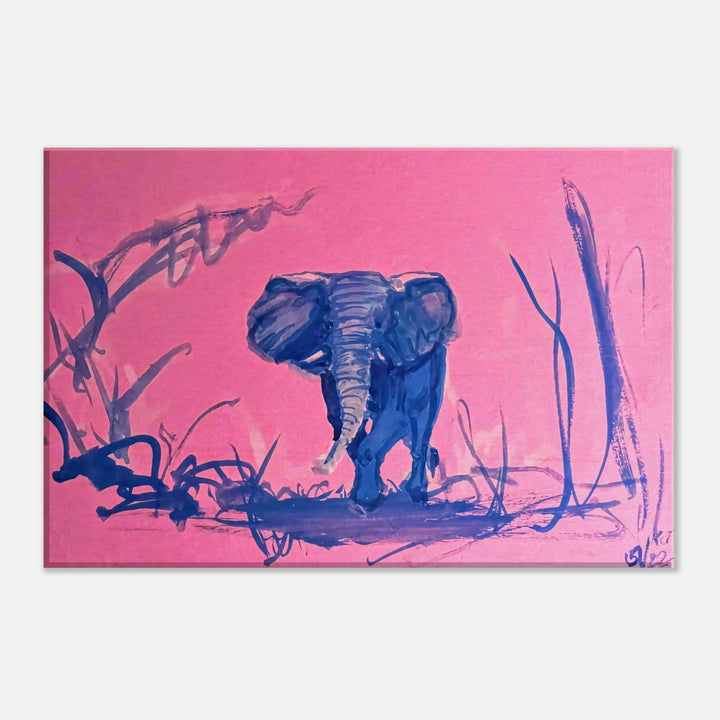 Whimsical Pink Elephant Playful Watercolor Art Print by Andrew Semple - Watercolor pop art print for home decor