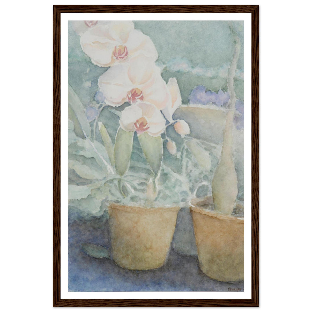 Whispers of Orchids: A Delicate Floral Watercolor by Veronique Semple - Watercolor botanical nature print for home decor