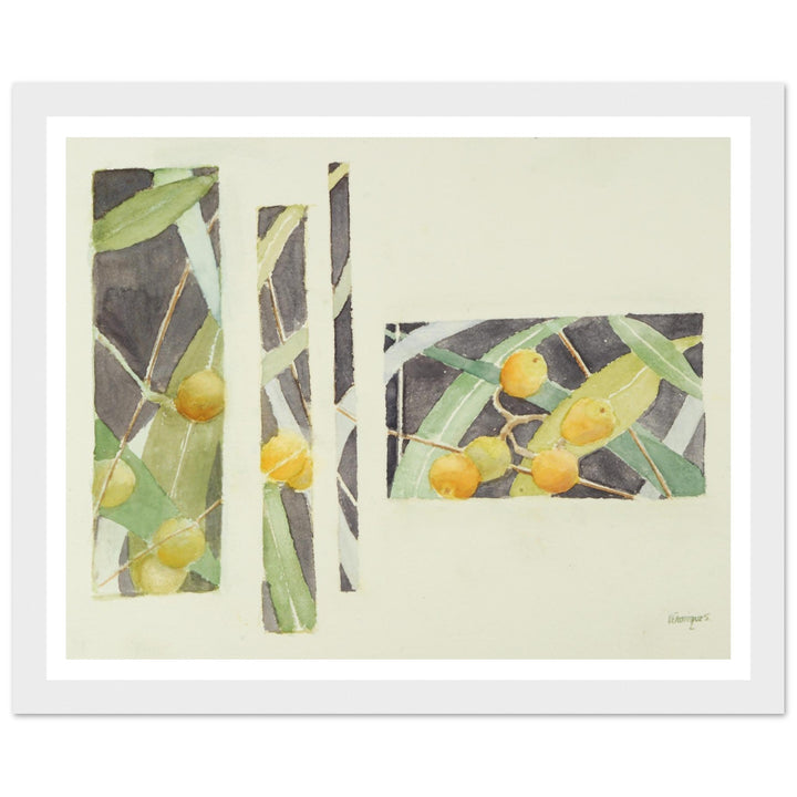 Radiant Harmony in Watercolor: Nature's Abstract Composition by Veronique Semple - Watercolor wall art print