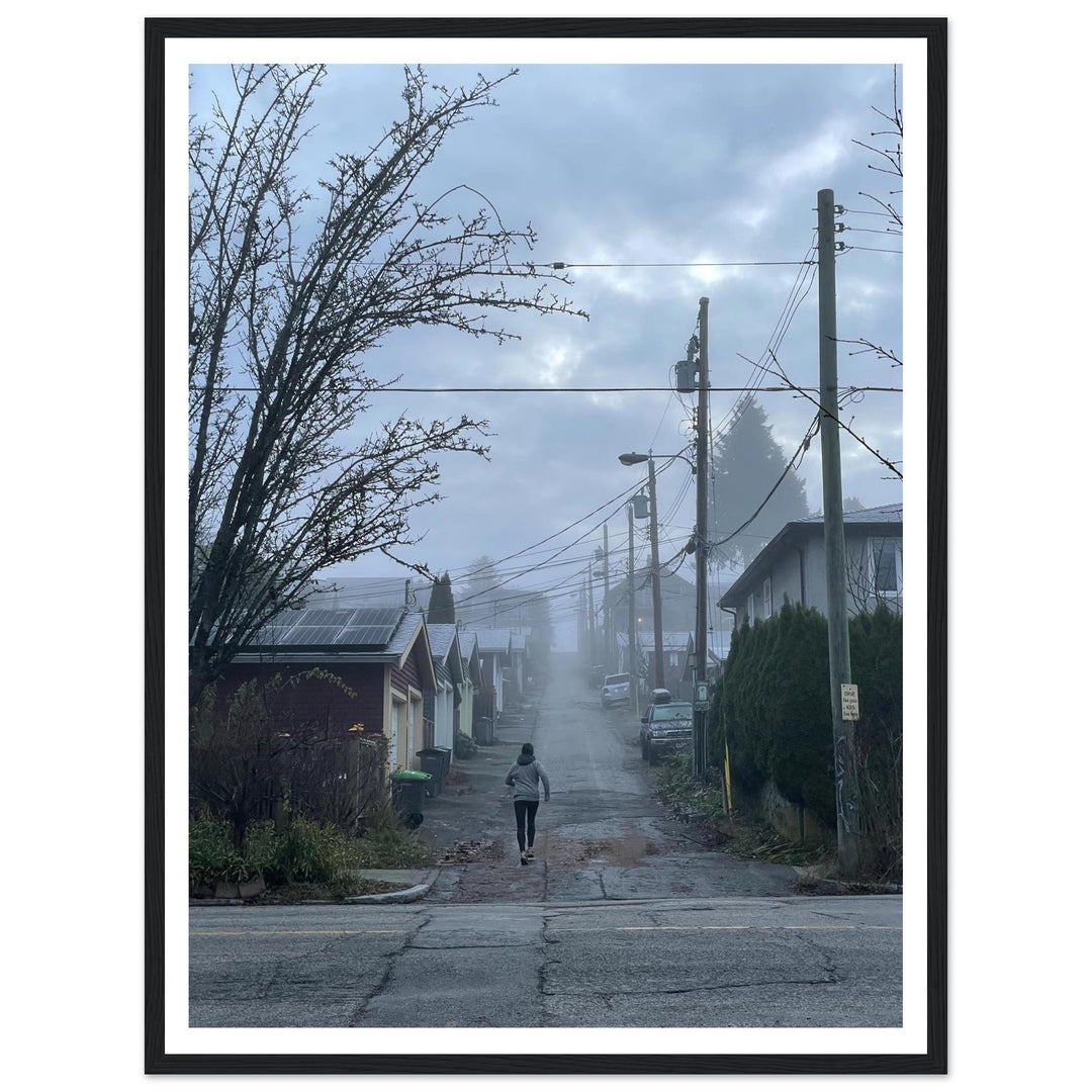 Misty Morning Run  through Vancouver Streetscape by Andrew Semple - Photography landscape photography print for home decor