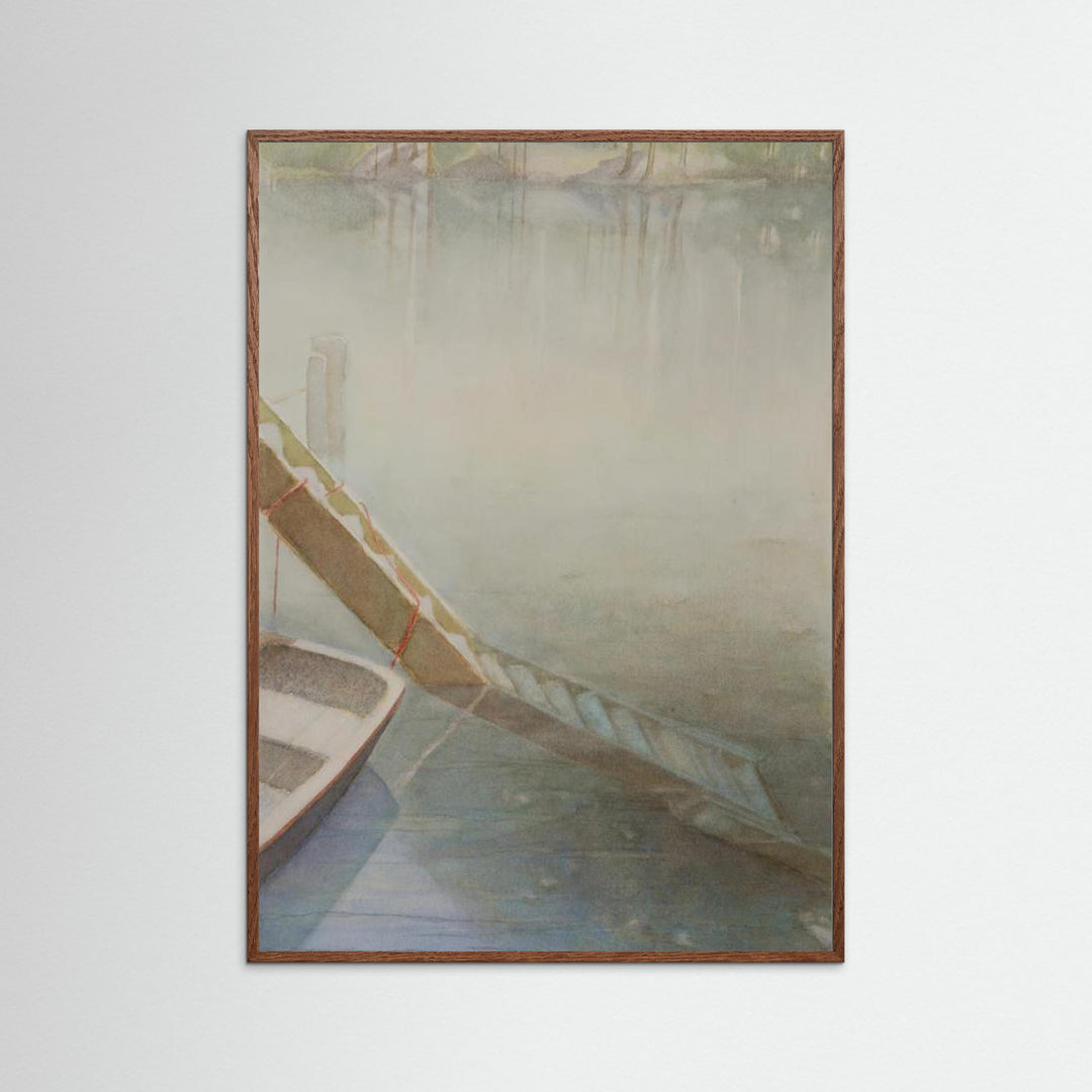 "Fog on the Lake" Peaceful Watercolor - Framed Options