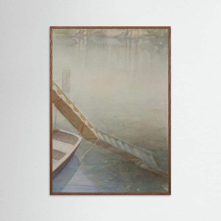 "Fog on the Lake" Peaceful Watercolor - Framed Options