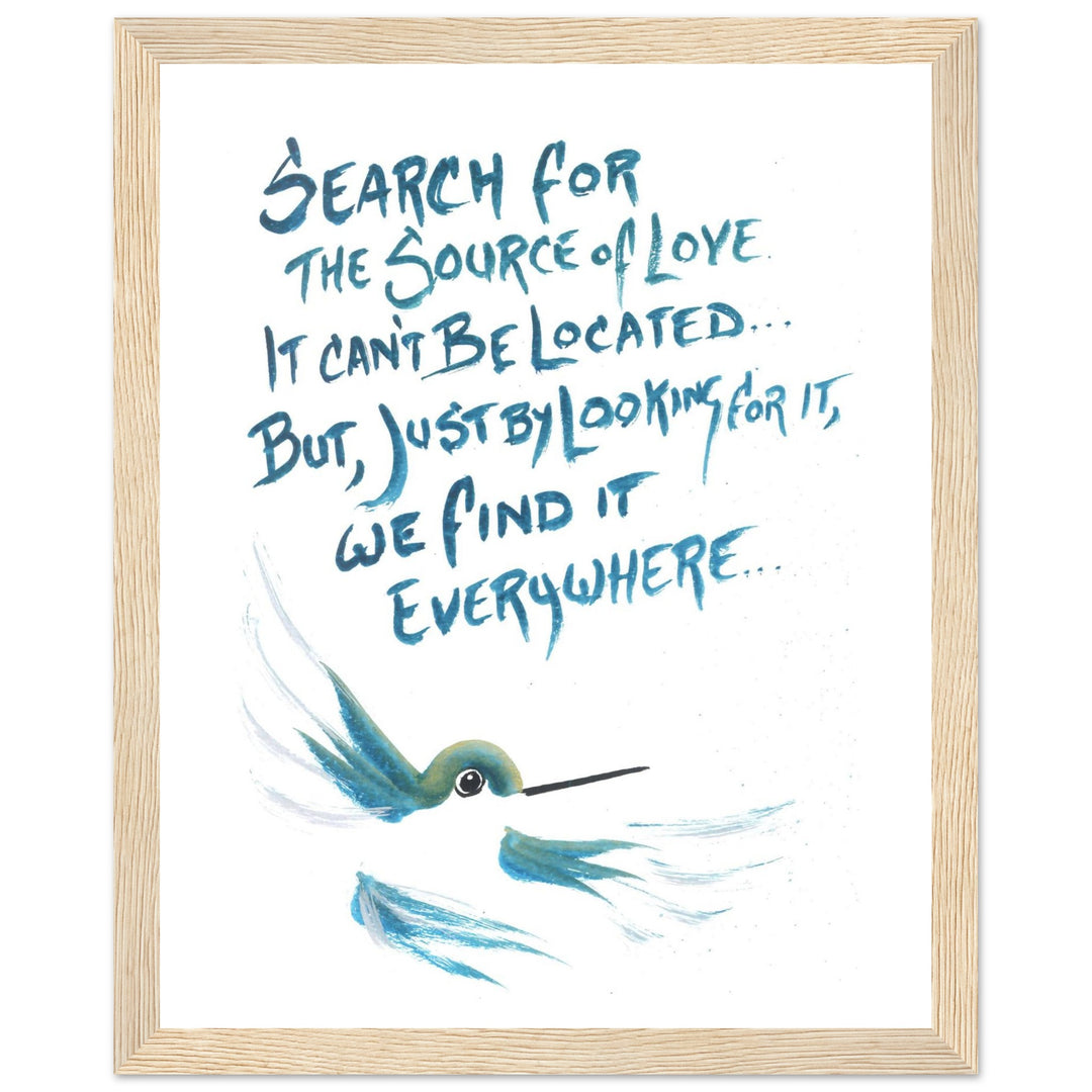 "The Source of Love" Watercolor Wall Art: Hummingbird Philosophy Series by Andrew Semple - Watercolor wall art print