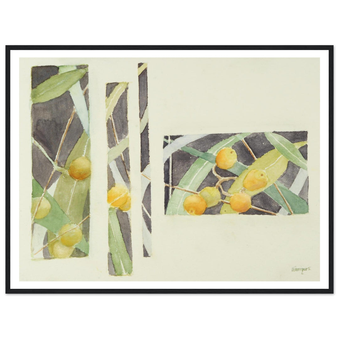 Radiant Harmony in Watercolor: Nature's Abstract Composition by Veronique Semple - Watercolor wall art print