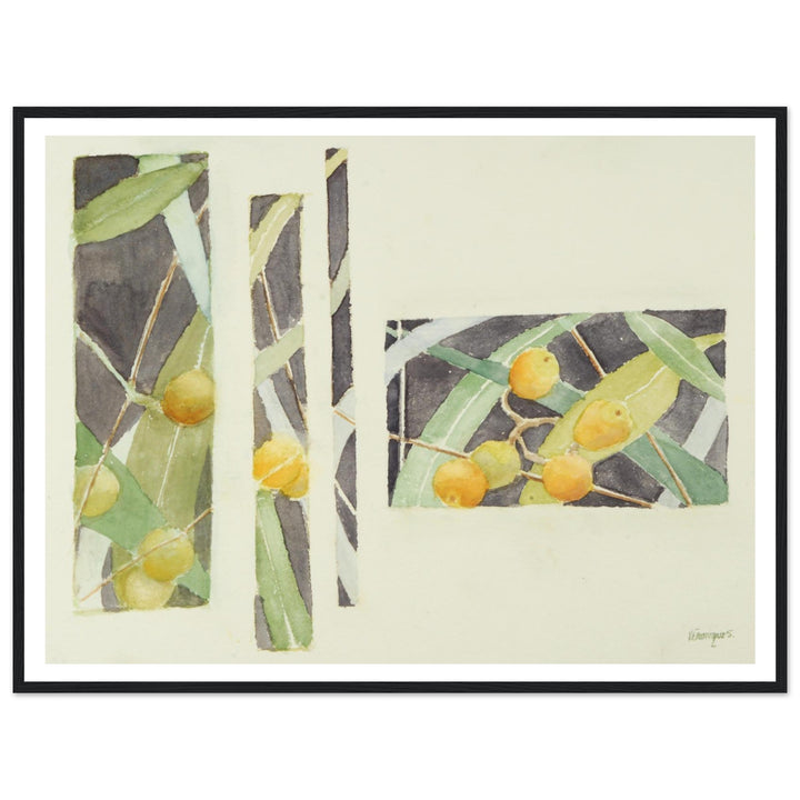 Radiant Harmony in Watercolor: Nature's Abstract Composition by Veronique Semple - Watercolor wall art print