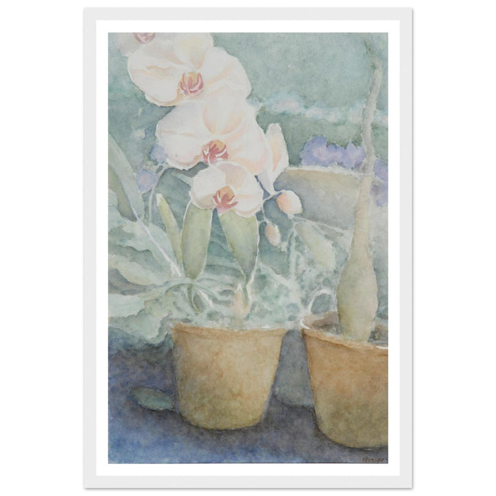 Whispers of Orchids: A Delicate Floral Watercolor by Veronique Semple - Watercolor botanical nature print for home decor