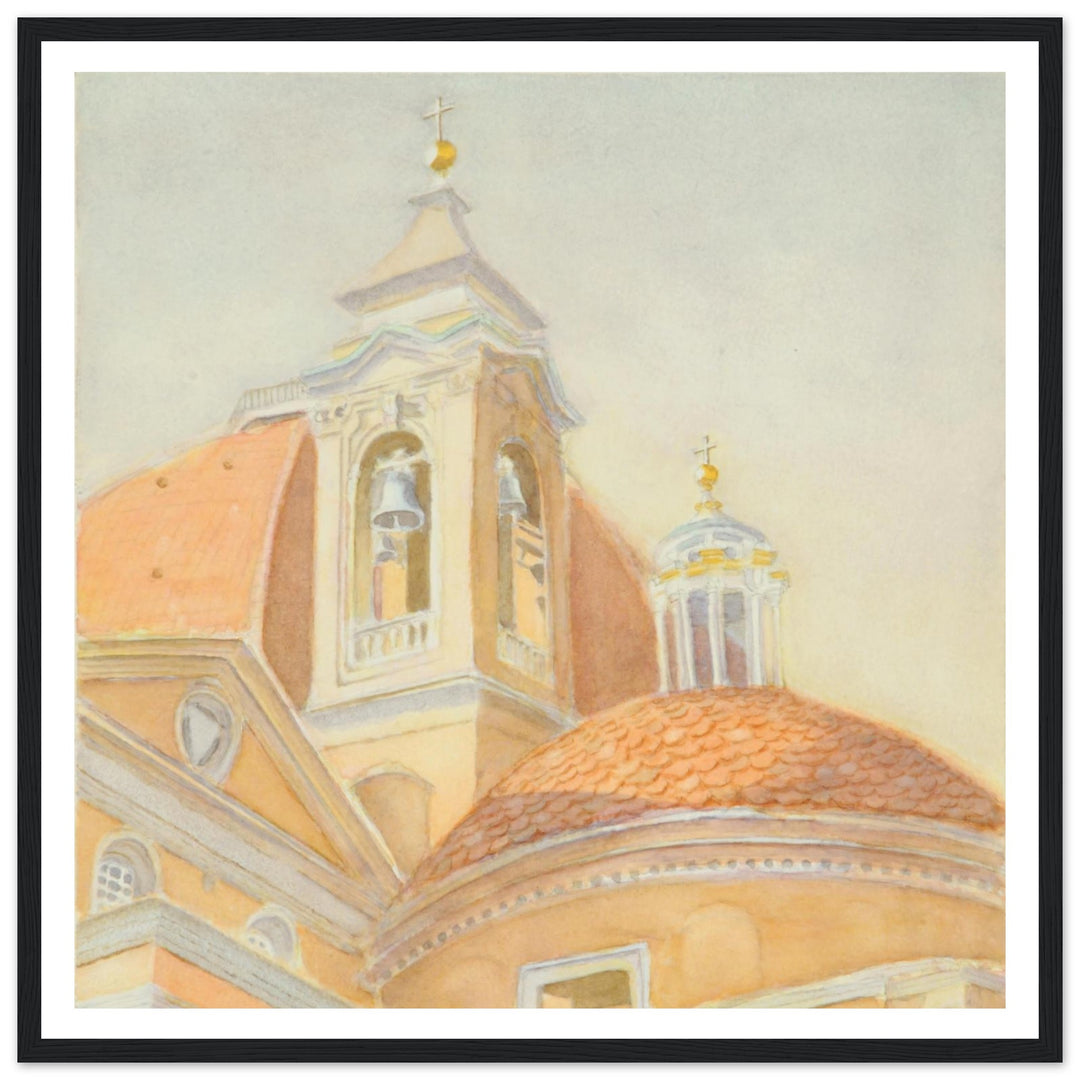 Bell Tower of San Lorenzo Majestic Tuscan Watercolor Art Print by Veronique Semple - Watercolor wall art print