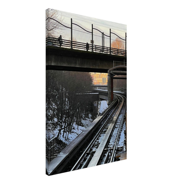Urban Journey on Vancouver Train Tracks by Andrew Semple - Photography landscape photography print for home decor