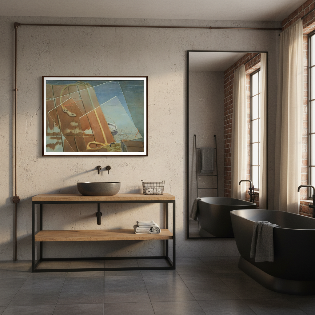 « Sous la surface » Aquarelle aquatique sereine semi-abstraite – Impression encadrée sur papier mat de qualité supérieure