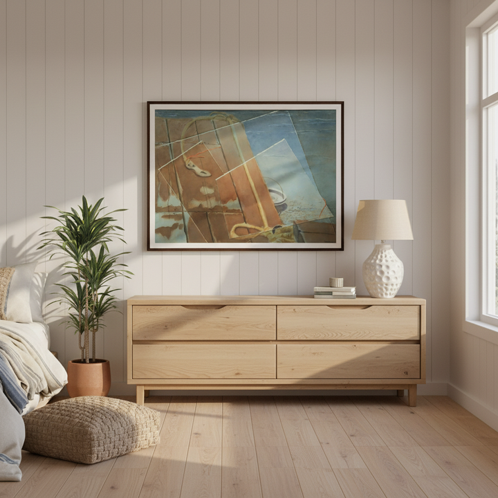 « Sous la surface » Aquarelle aquatique sereine semi-abstraite – Impression encadrée sur papier mat de qualité supérieure