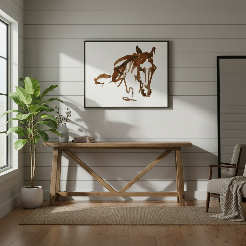 Expressive Horse Abstract Watercolor Art - Premium Matte Metal Framed Print