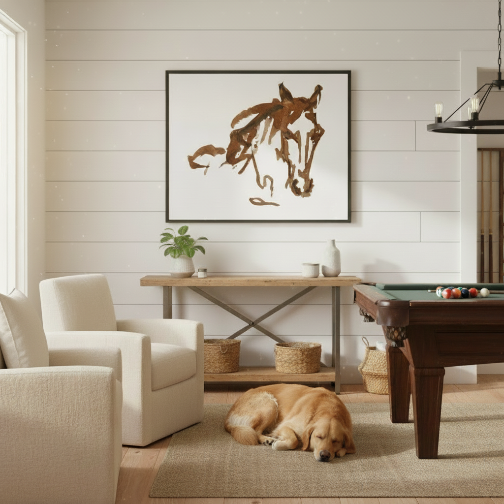 Expressive Horse Abstract Watercolor Art - Premium Matte Metal Framed Print