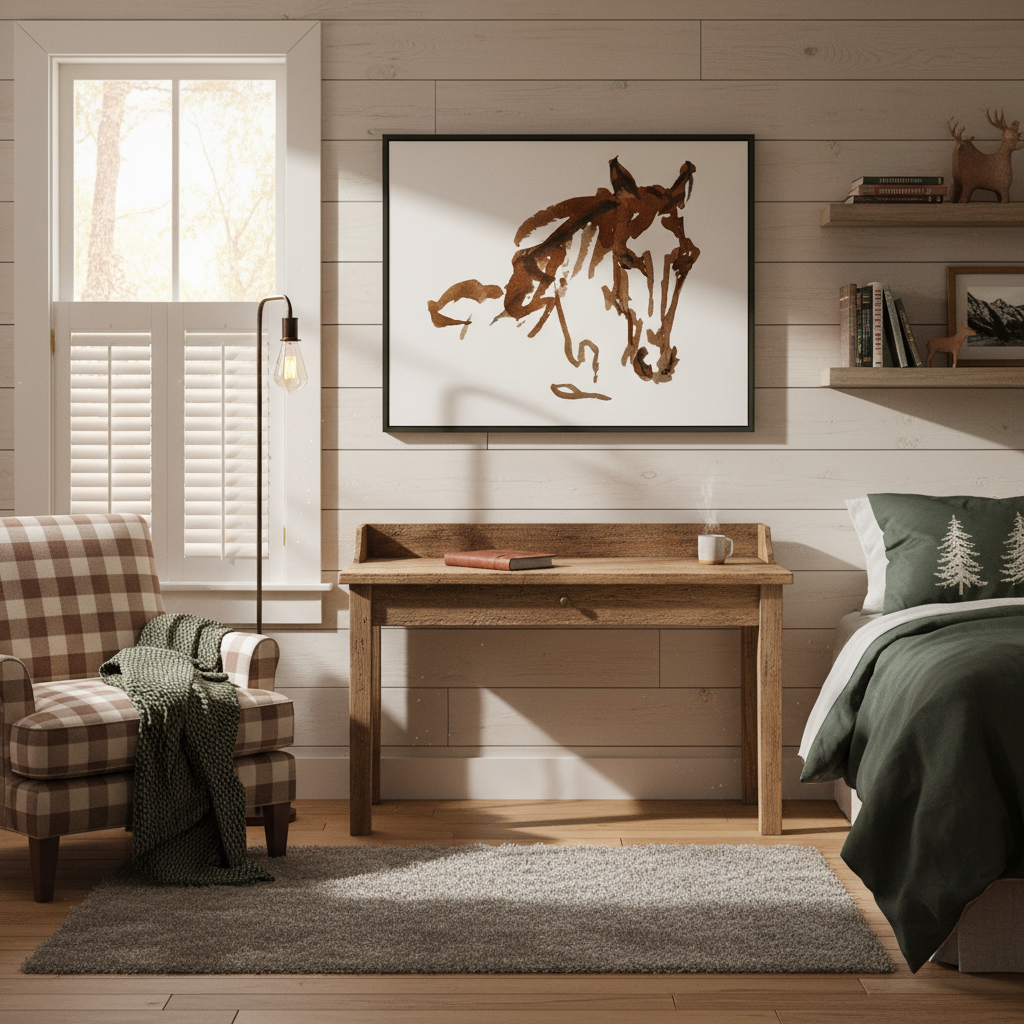 Expressive Horse Abstract Watercolor Art - Premium Matte Metal Framed Print