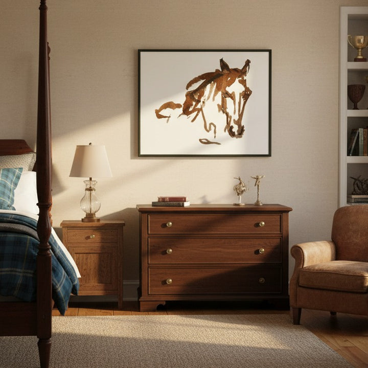 Expressive Horse Abstract Watercolor Art - Premium Matte Metal Framed Print