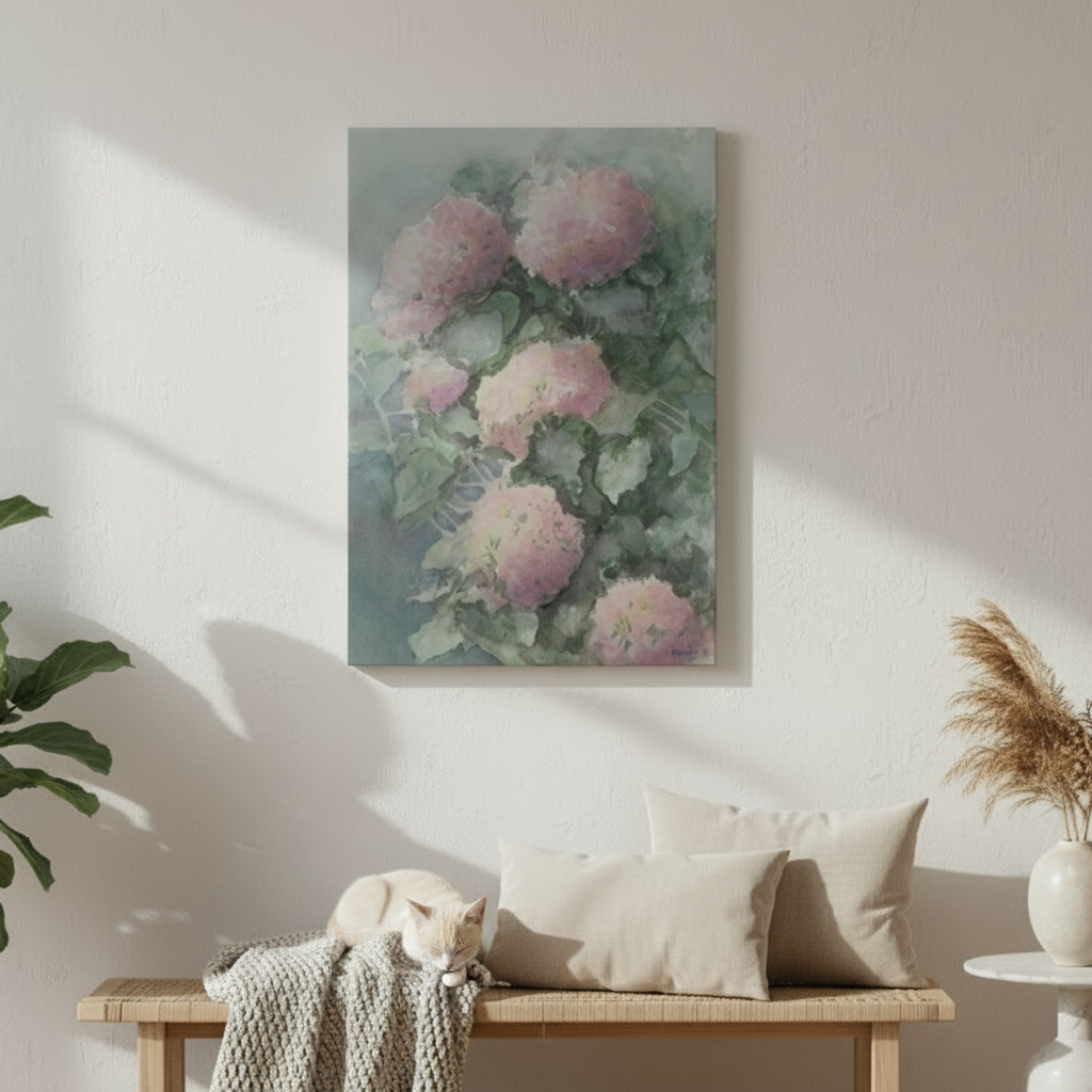 "Abundance" Vibrant Floral Garden Watercolor Art Print - Canvas