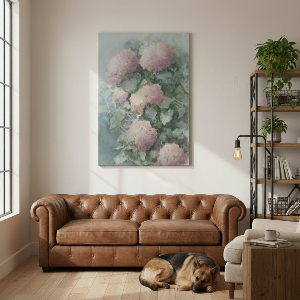 "Abundance" Vibrant Floral Garden Watercolor Art Print - Canvas