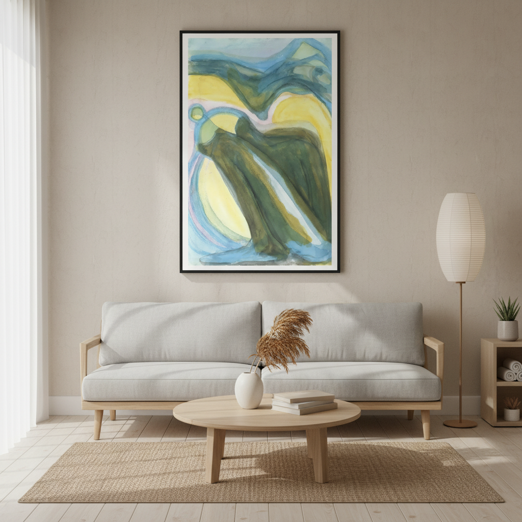 Abstract Watercolor Landscape Impressions - Premium Matte Framed Print