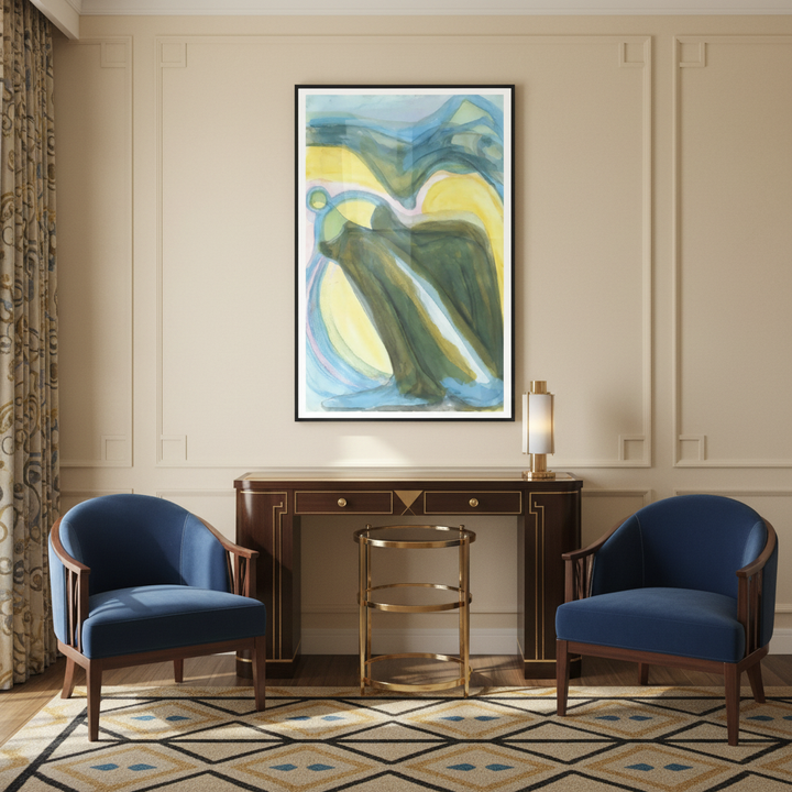 Abstract Watercolor Landscape Impressions - Premium Matte Framed Print