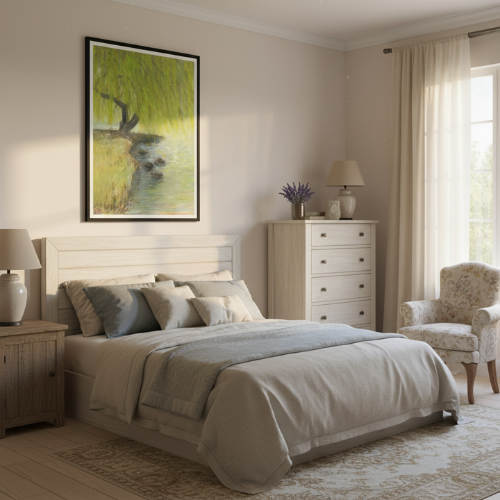 Willow Impressions Watercolor Landscape Art Print - Premium Matte Wooden Framed