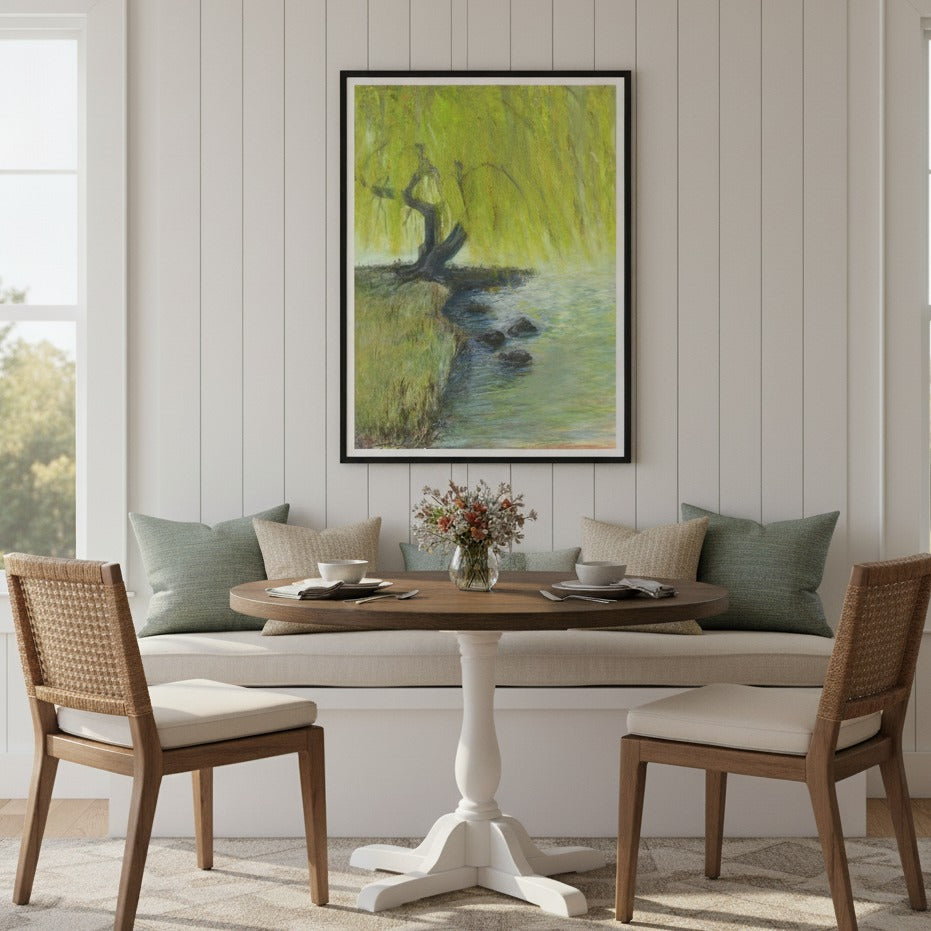 Willow Impressions Watercolor Landscape Art Print - Premium Matte Wooden Framed