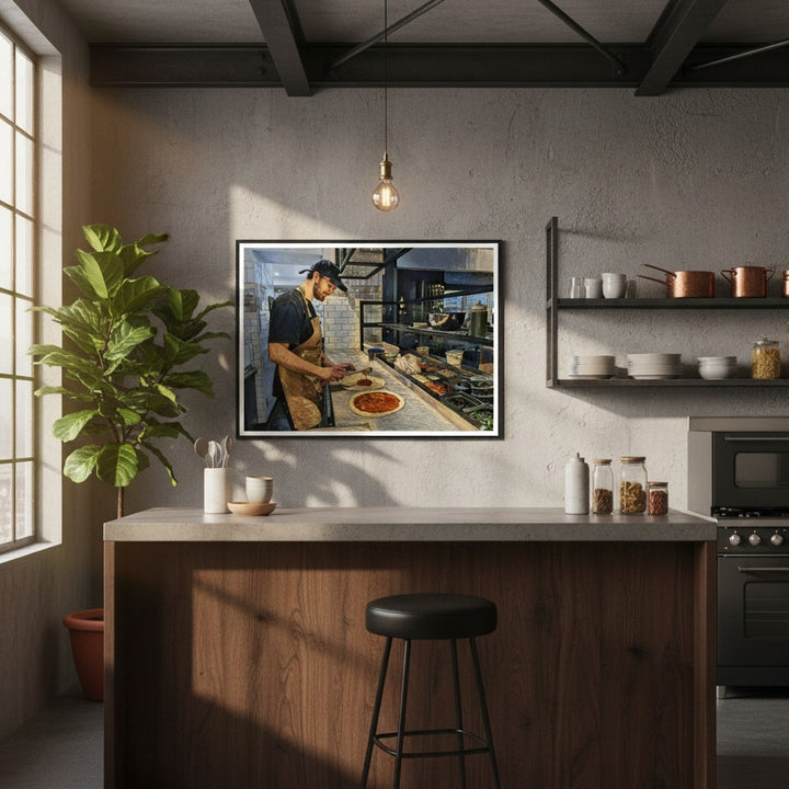 The Art of Pizza Making - Premium Matte Framed Print