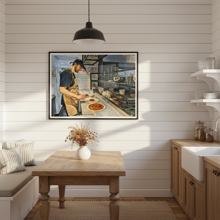 The Art of Pizza Making - Premium Matte Framed Print