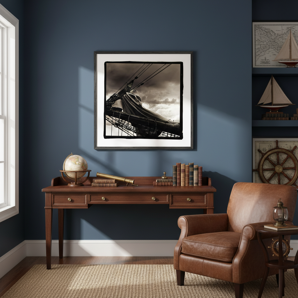 Dramatic Bluenose II Schooner Photography Wall Art - Premium Framed Print