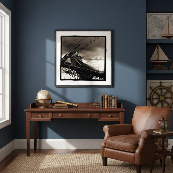 Dramatic Bluenose II Schooner Photography Wall Art - Premium Framed Print