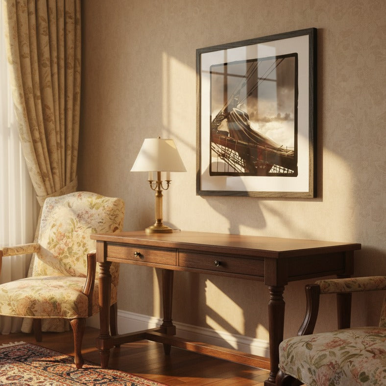 Dramatic Bluenose II Schooner Photography Wall Art - Premium Framed Print